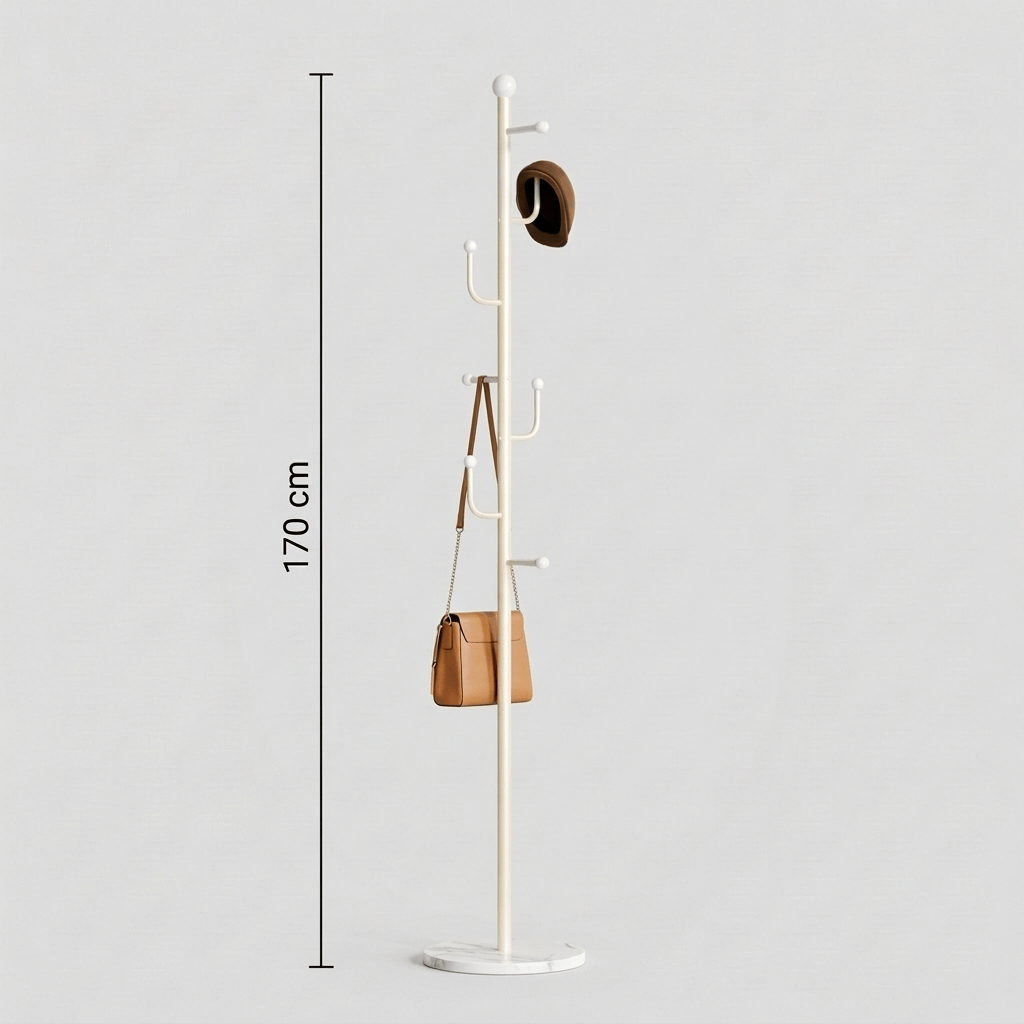 Porte Manteau sur Pied Branche Champignon Blanc