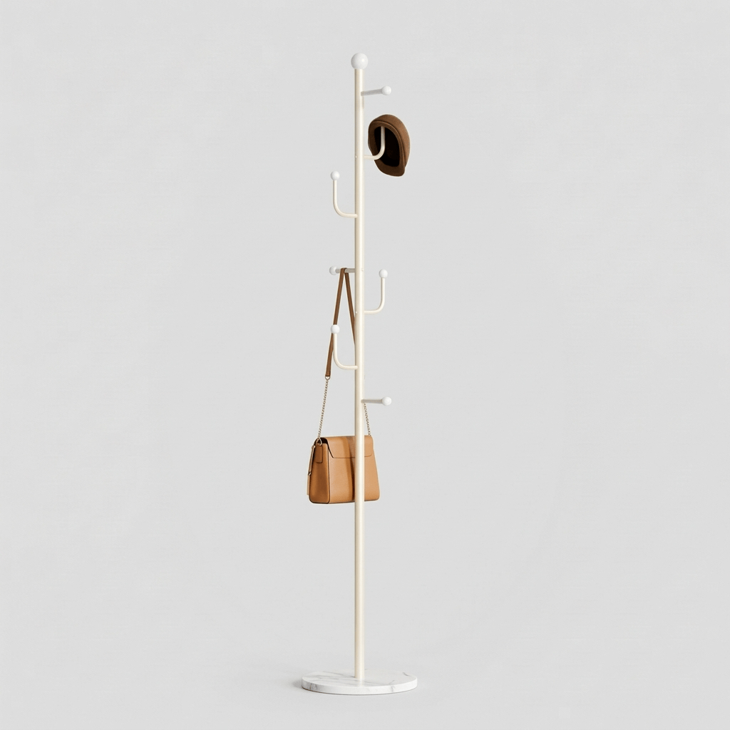Porte Manteau sur Pied Branche Champignon Blanc Image