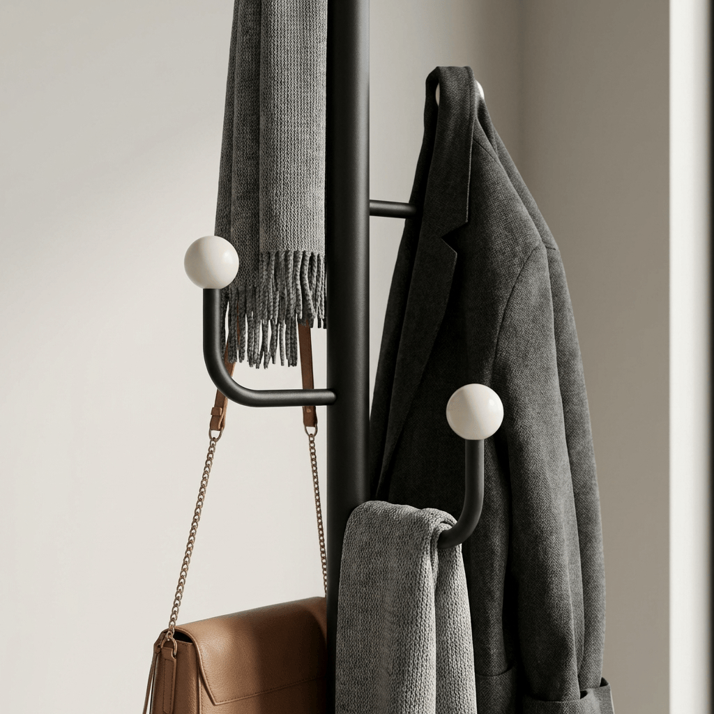 Porte Manteau sur Pied Branche Champignon noir