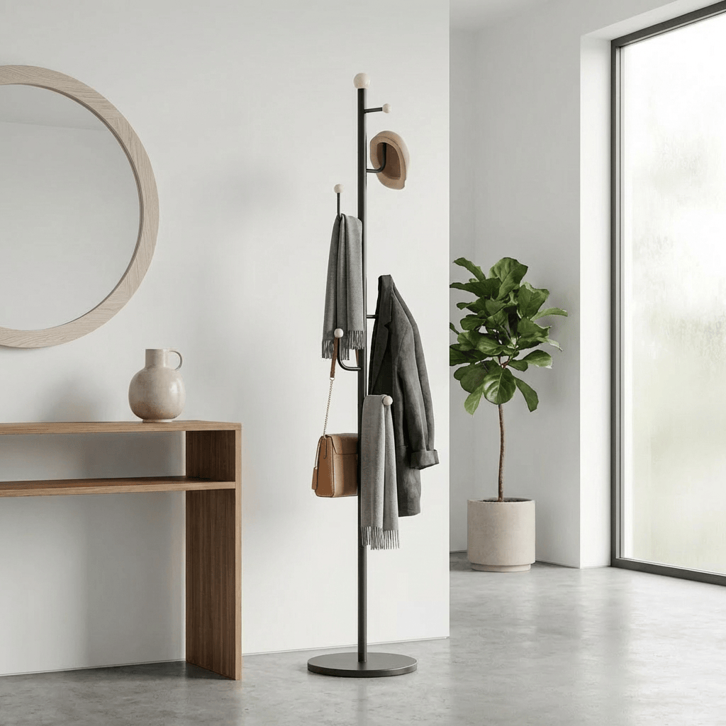 Porte Manteau sur Pied Branche Champignon noir