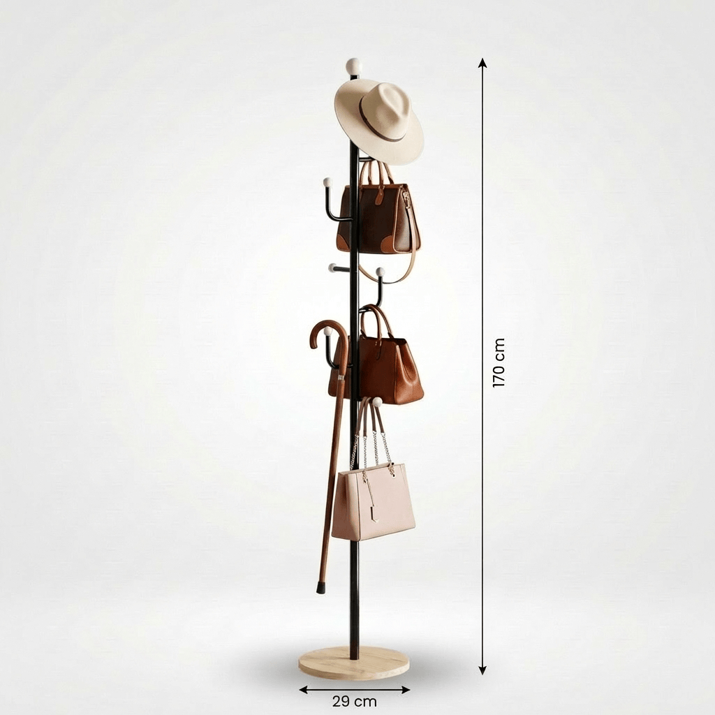 Porte Manteau sur Pied Branche Champignon Noir/blanc