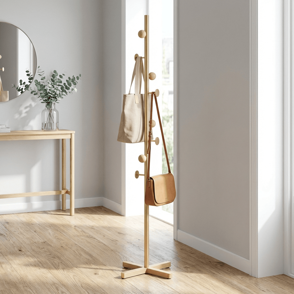 Porte Manteau sur Pied Champignon Base croisée Or