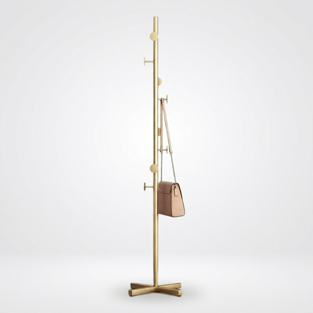 Porte Manteau sur Pied Champignon Base croisée Or