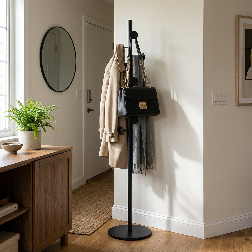 Porte Manteau sur Pied Champignon Noir