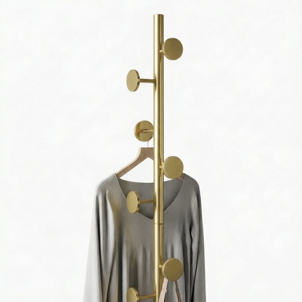 Porte Manteau sur Pied Champignon Or/blanc