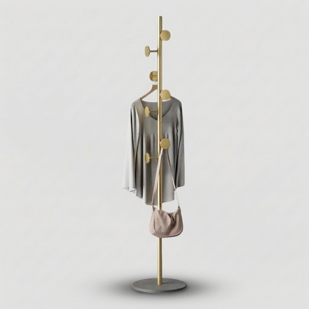 Porte Manteau sur Pied Champignon Or/noir