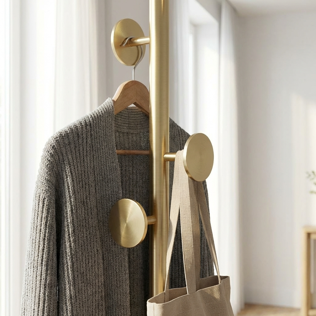 Porte Manteau sur Pied Champignon Or/noir