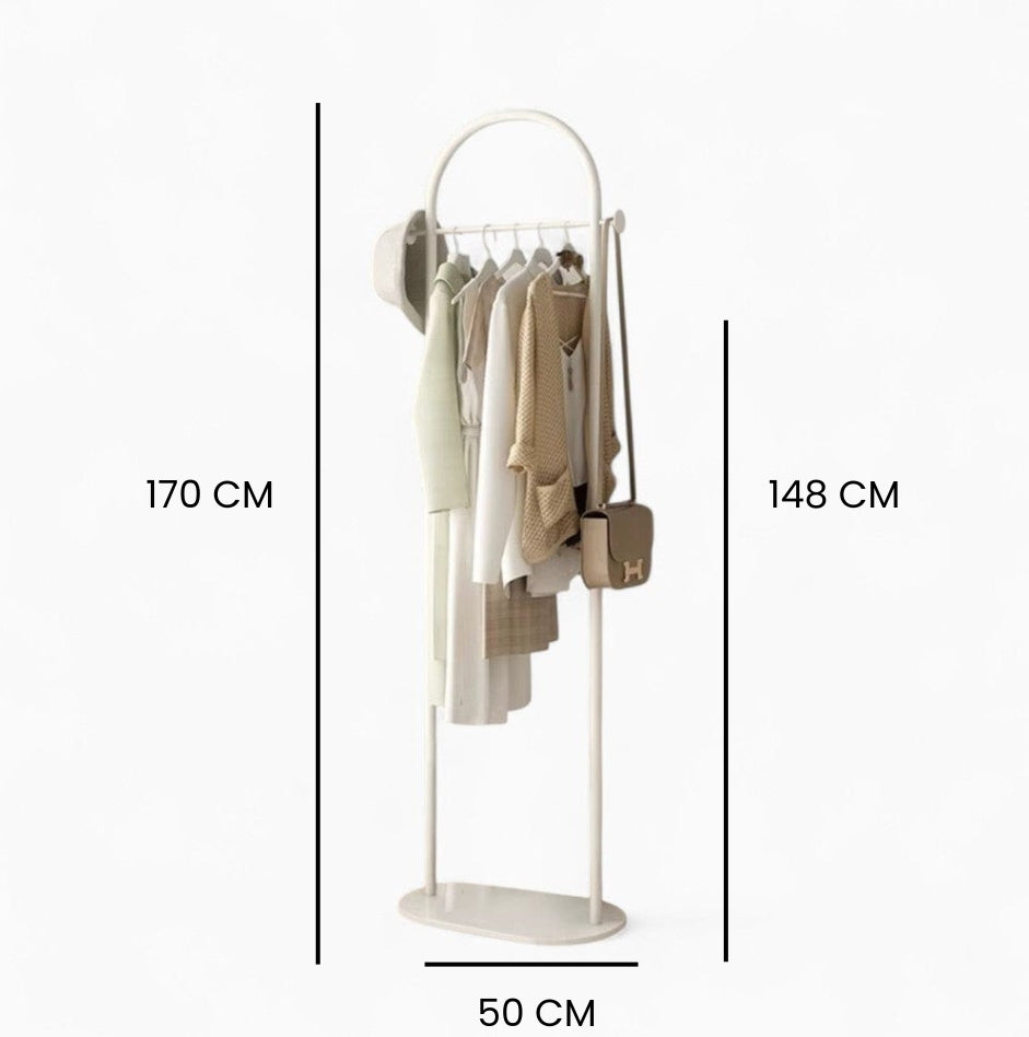 Porte Manteau sur Pied Courbé blanc