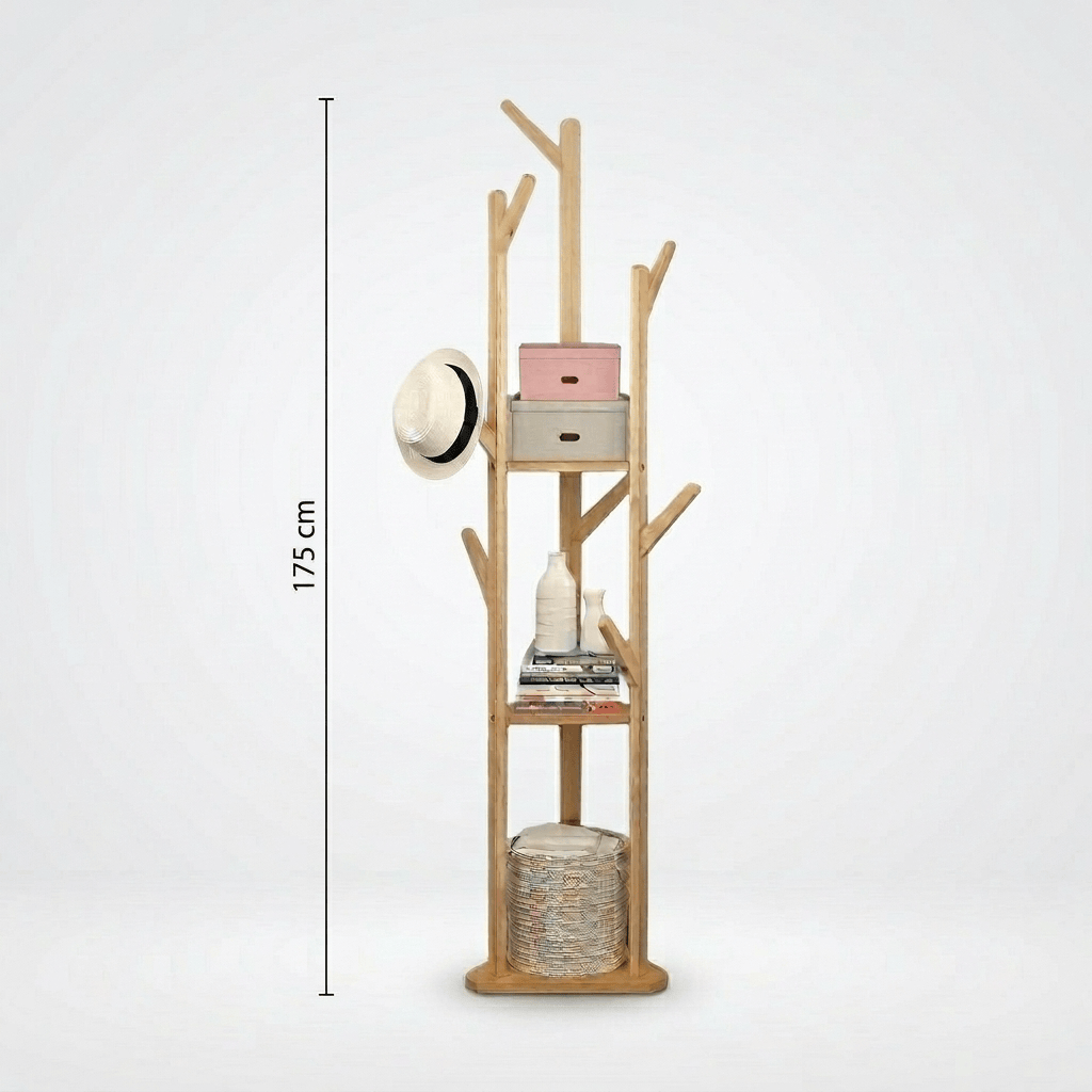 Porte Manteau sur Pied Entrée bois claire