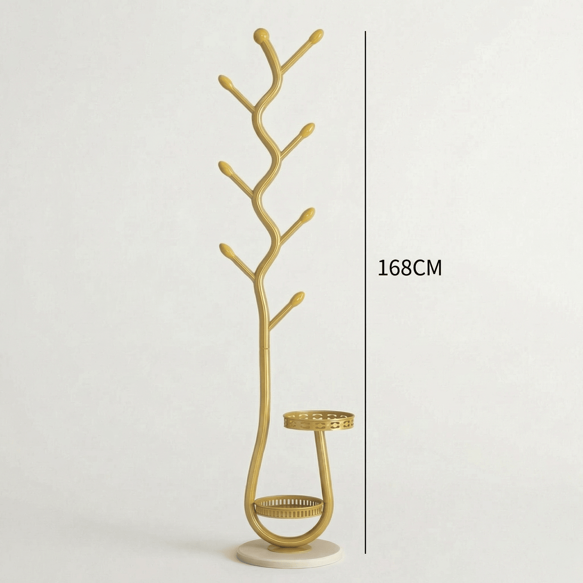 Porte Manteau sur Pied Rangement bas dorée