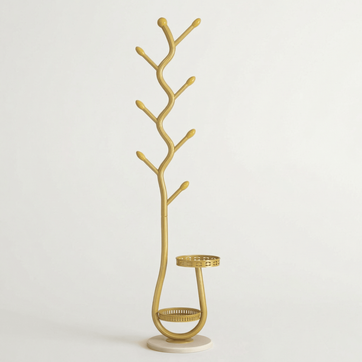 Porte Manteau sur Pied Rangement bas dorée