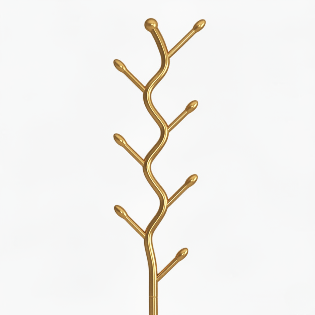 Porte Manteau sur Pied Rangement bas dorée