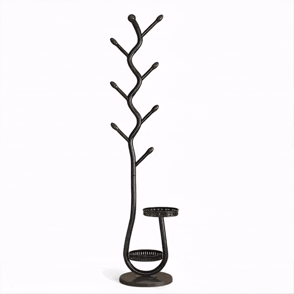 Porte Manteau sur Pied Rangement bas noir Image