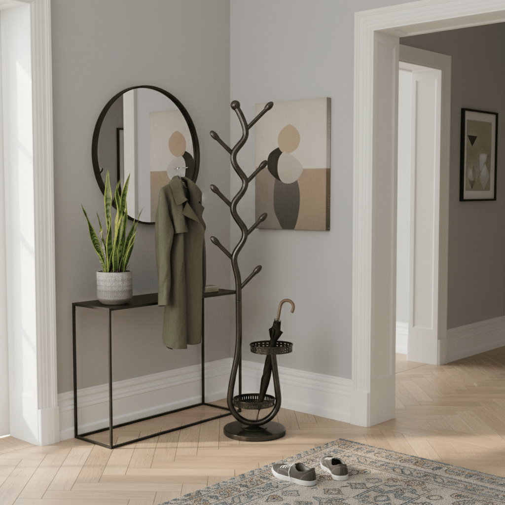 Porte Manteau sur Pied Rangement bas noir Image