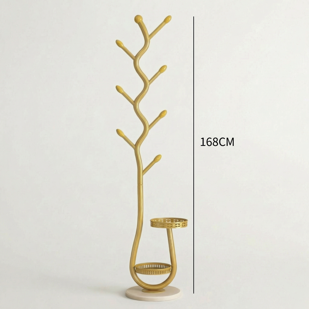 Porte Manteau sur Pied Rangement bas dorée